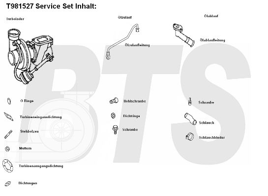 BTS TURBO Kompressor,ülelaadimine T981527